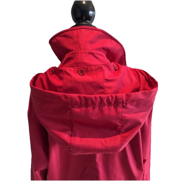 London Fog Red DOTTI jacket women’s Medium, hood Polka dot - Picture 6 of 16